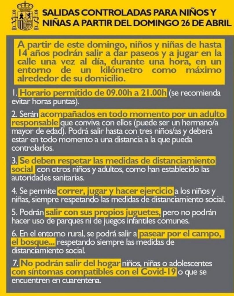 salidas controladas GOBIERNO DE ESPAÑA