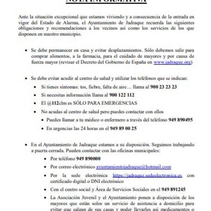 Teléfonos y Servicios COVID19