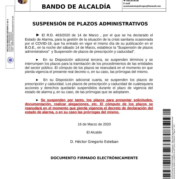 Plazo Administrativos