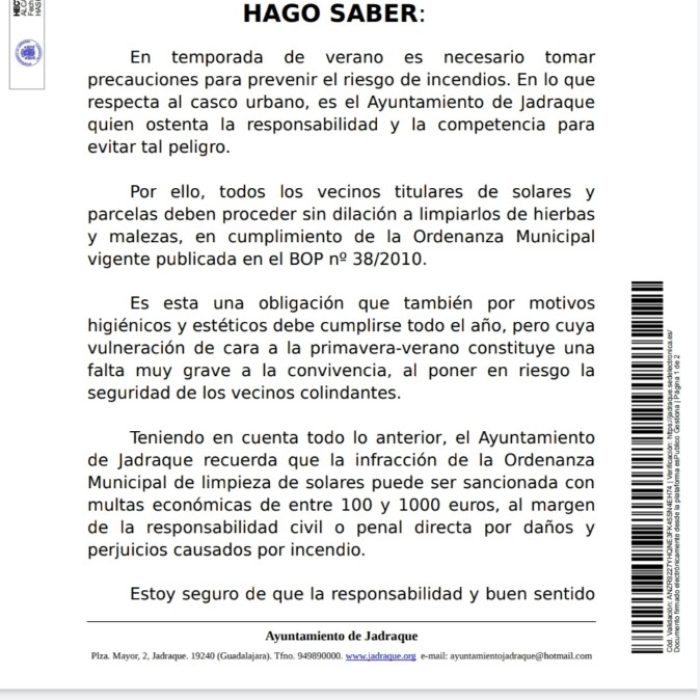 Bando Limpieza de solares
