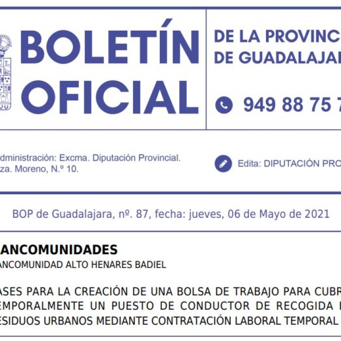 Convocatoria trabajo Conductor