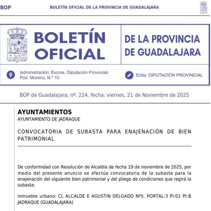 Convocatoria Subasta