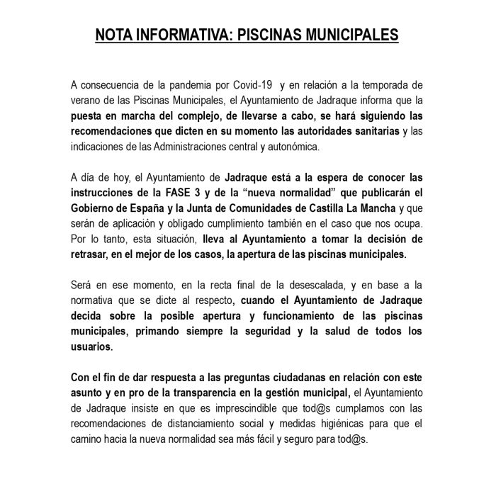 Piscinas Municipales