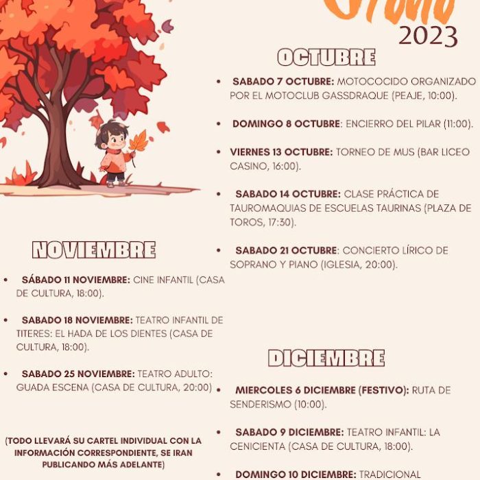 CALENDARIO CULTURAL OTOÑO