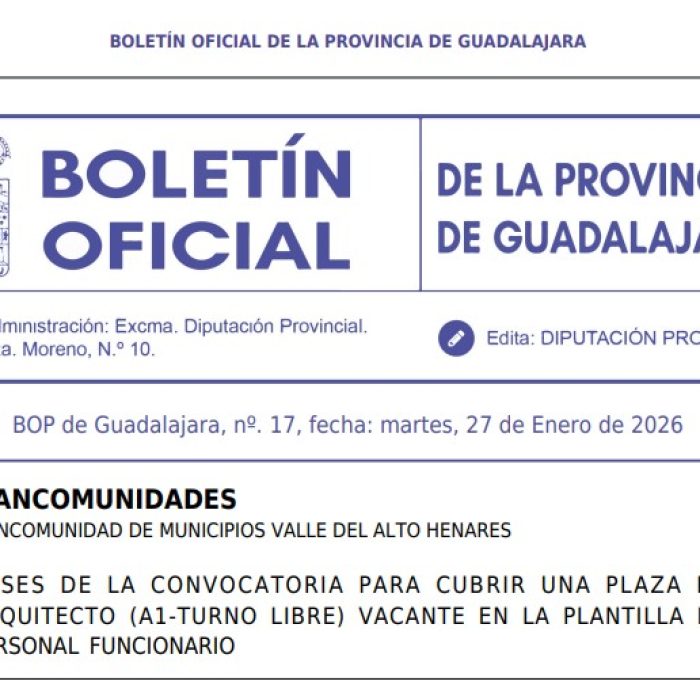 Convocatoria Arquitecto Municipio Valle del Henares