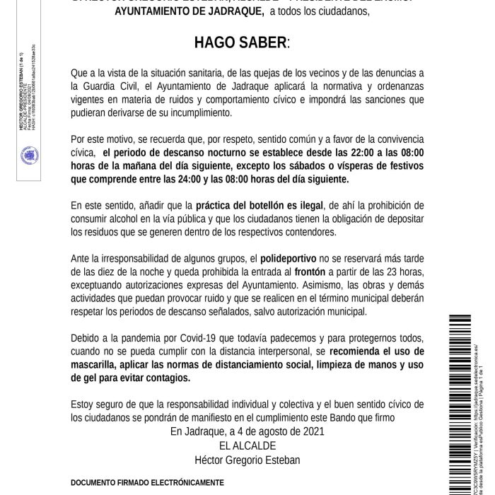 Bando Alcaldia 04/08/2021