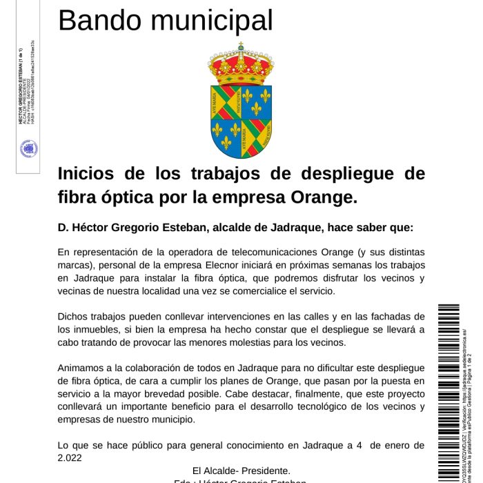 Instalación fibra óptica