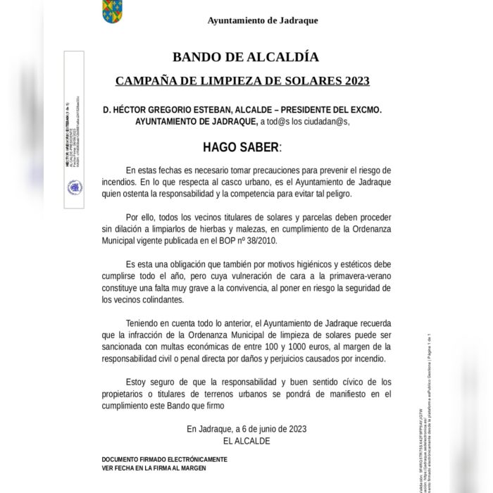 Bando Limpieza Solares