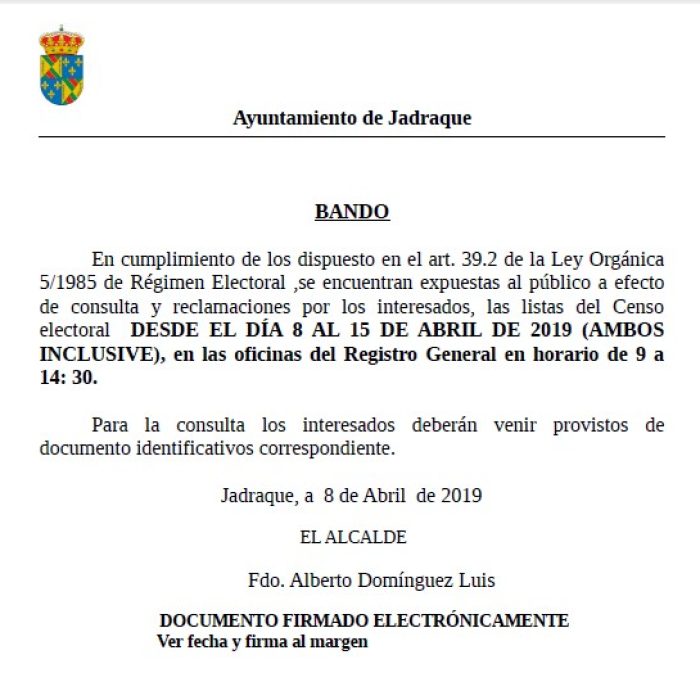 Elecciones noviembre 2019