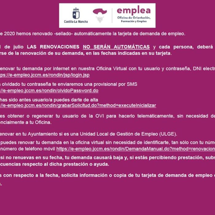Renovación demanda de empleo