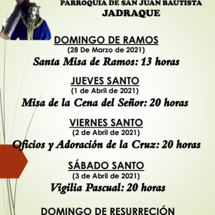 Horarios Semana Santa