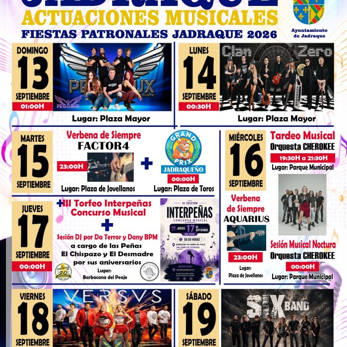 Musica Fiestas Patronales Jadraque 2026