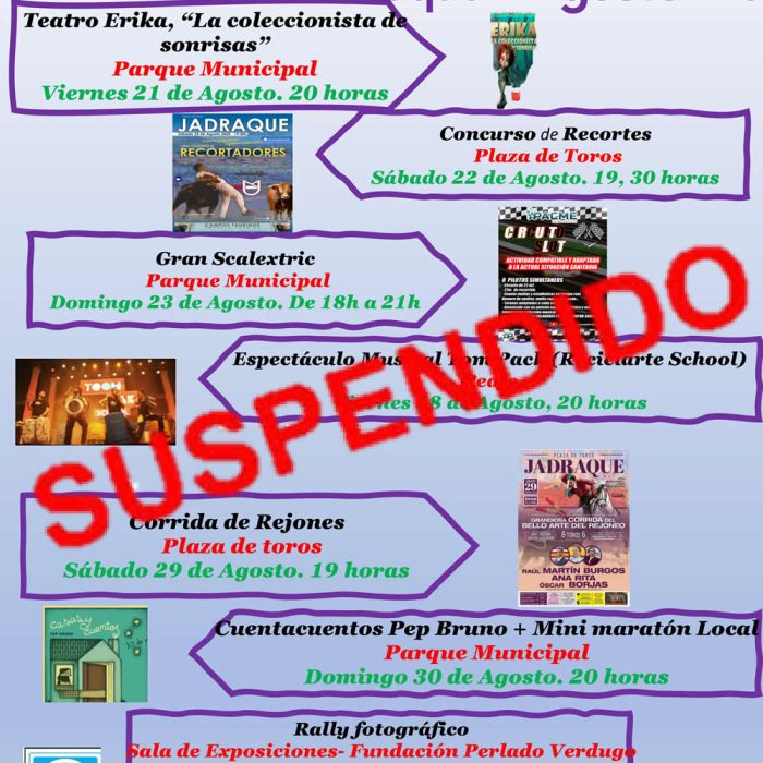 ‼️SUSPENSIÓN PROGRAMACIÓN CULTURAL ‼️
